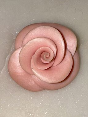 Vintage Pink Rose Flower Brooch Signed EVA